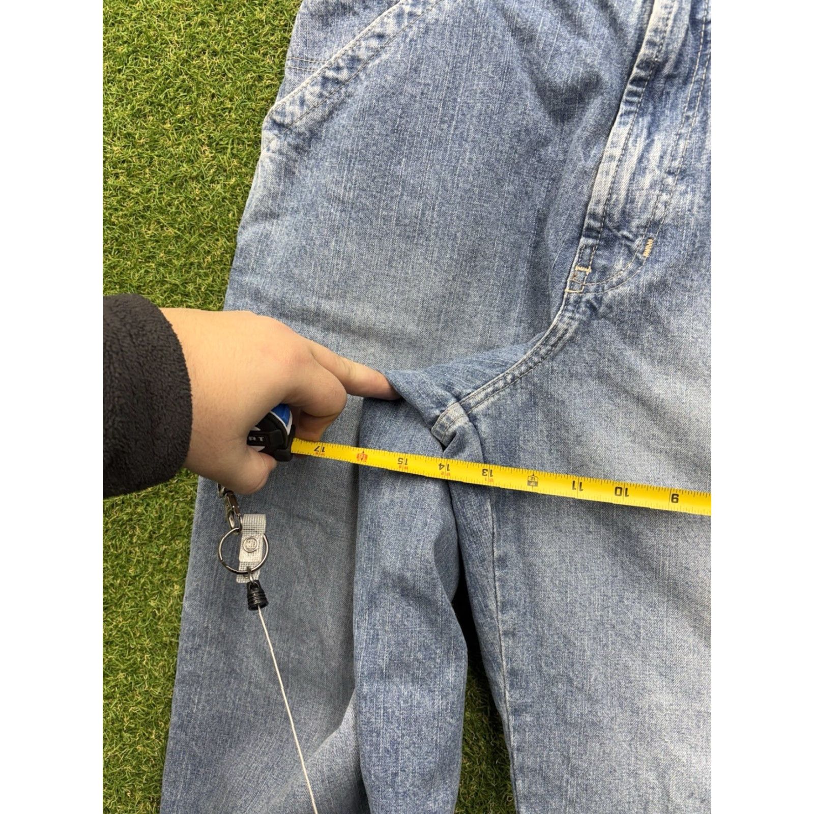 Old Navy VINTAGE Old Navy Jeans Mens 36x30 Carpenter Baggy Wide Utility 00s Light Wash Size US 36 / EU 52 - 6 Thumbnail