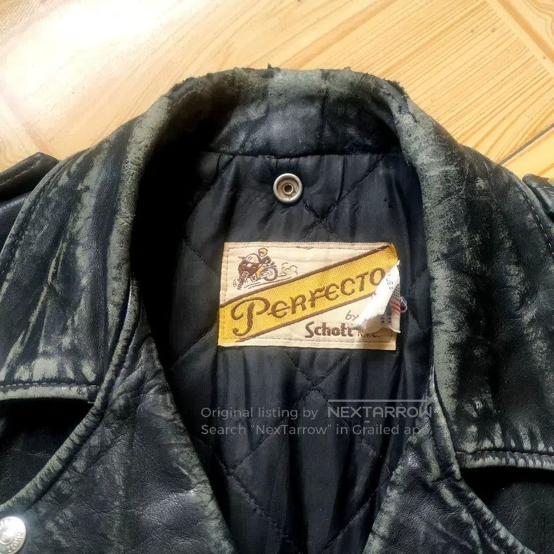 Schott Schott Heavy cowhide cable-stayed motorcycle leather jacke Size US XXS / EU 40 - 9 Thumbnail