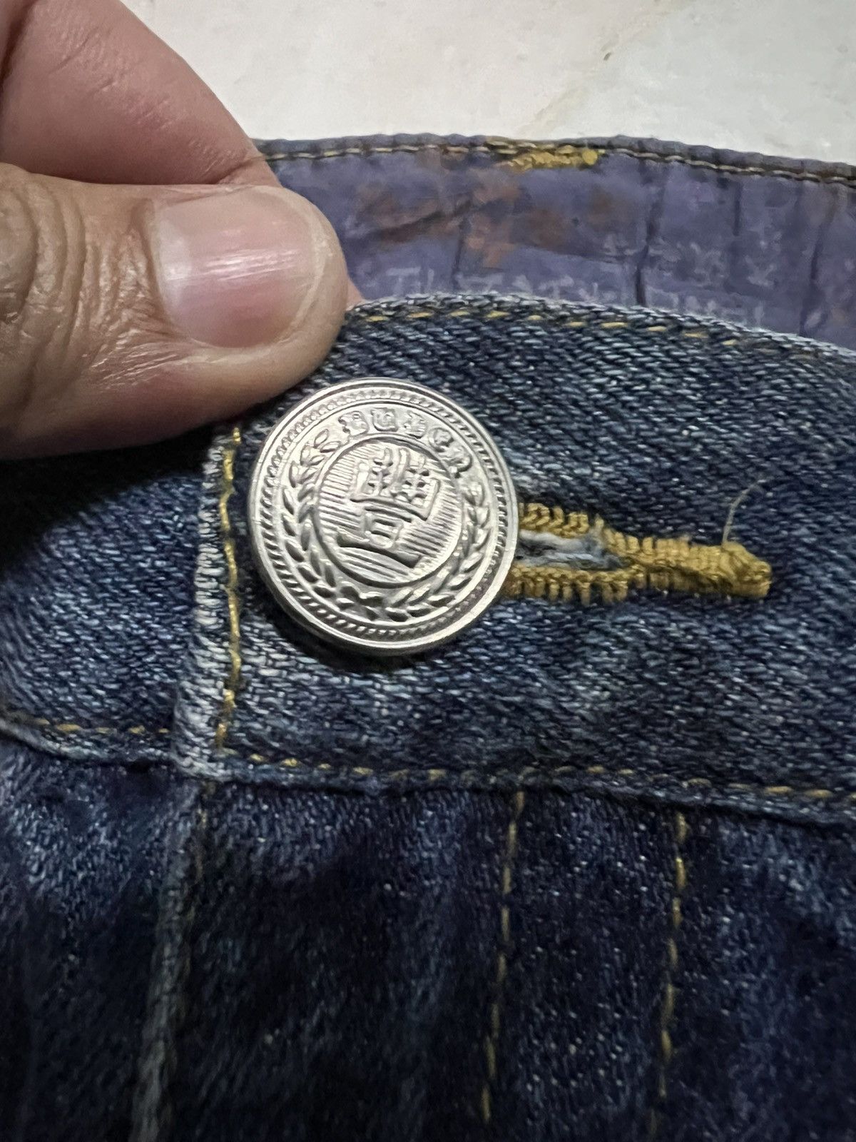 Japanese Brand 💥Rare Japanese Brand Sukajan Distress Jean Size US 33 - 10 Thumbnail
