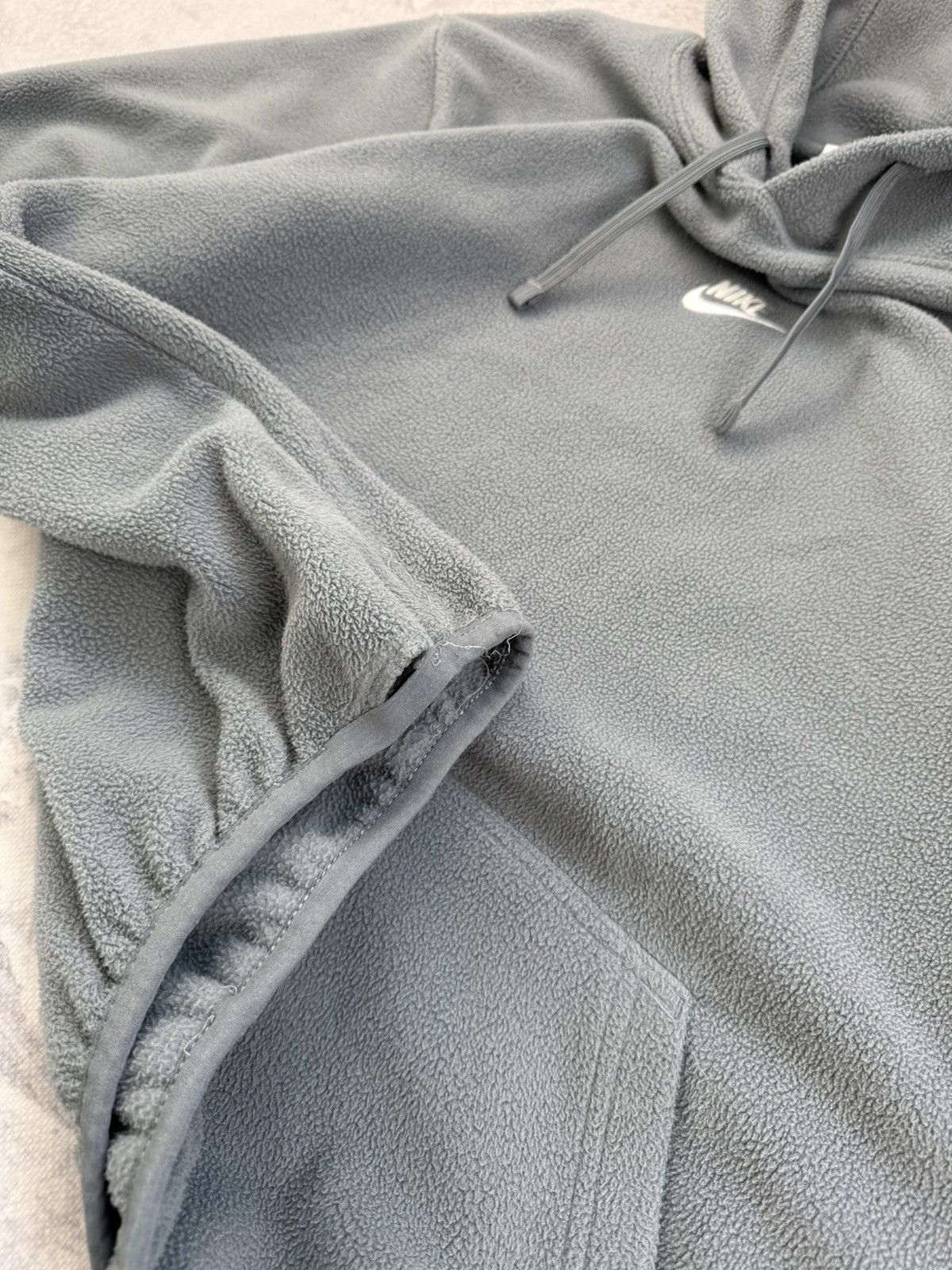 Nike × Vintage NIKE TEDDY FLEECE VINTAGE LOGO OVERSIZE BOXY HOODIE Size US M / EU 48-50 / 2 - 7 Thumbnail