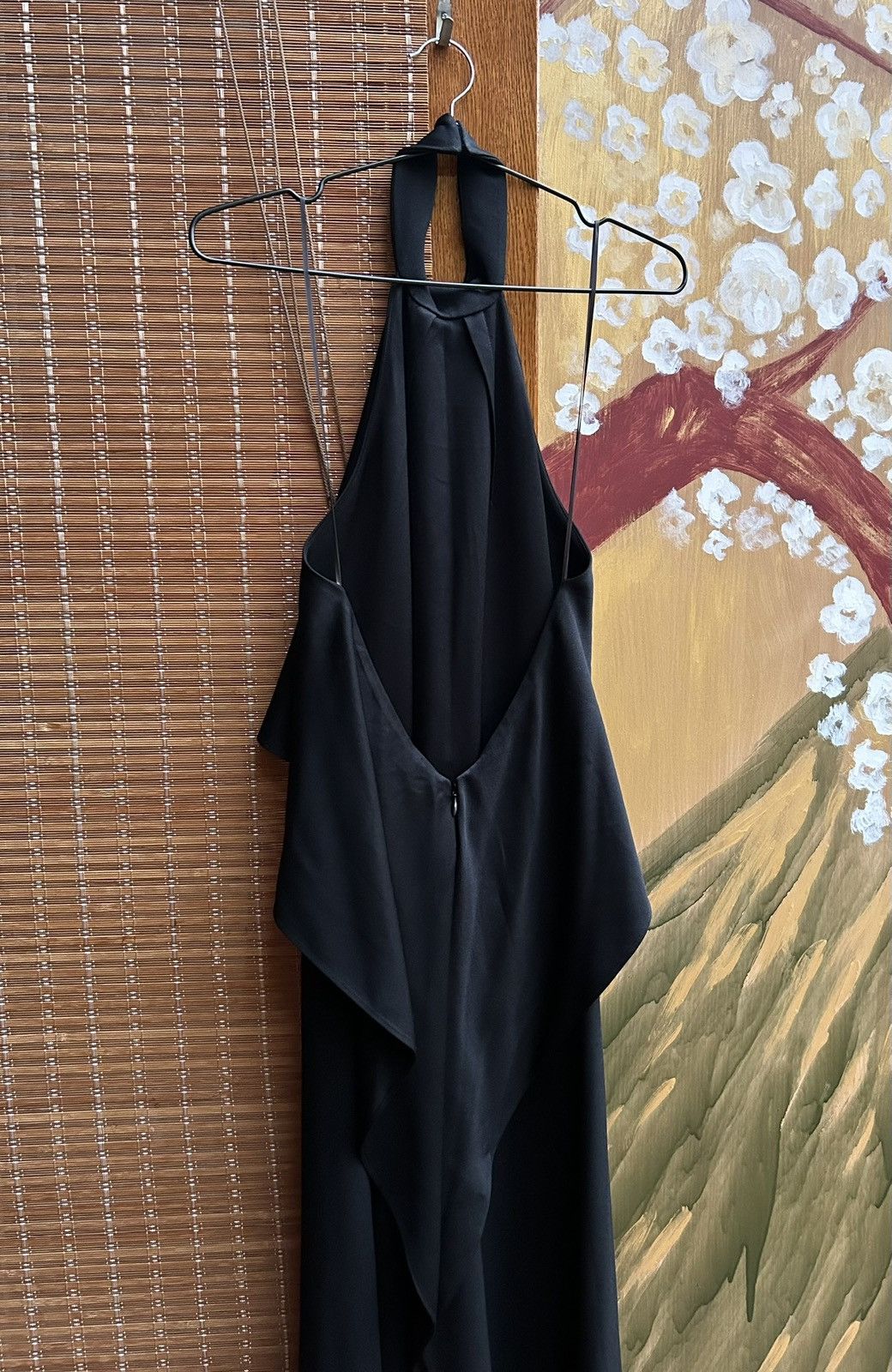 Handmade Oude Waag Halter Maxi Dress Black Layered Draped Backless Size XS / US 0-2 / IT 36-38 - 6 Thumbnail