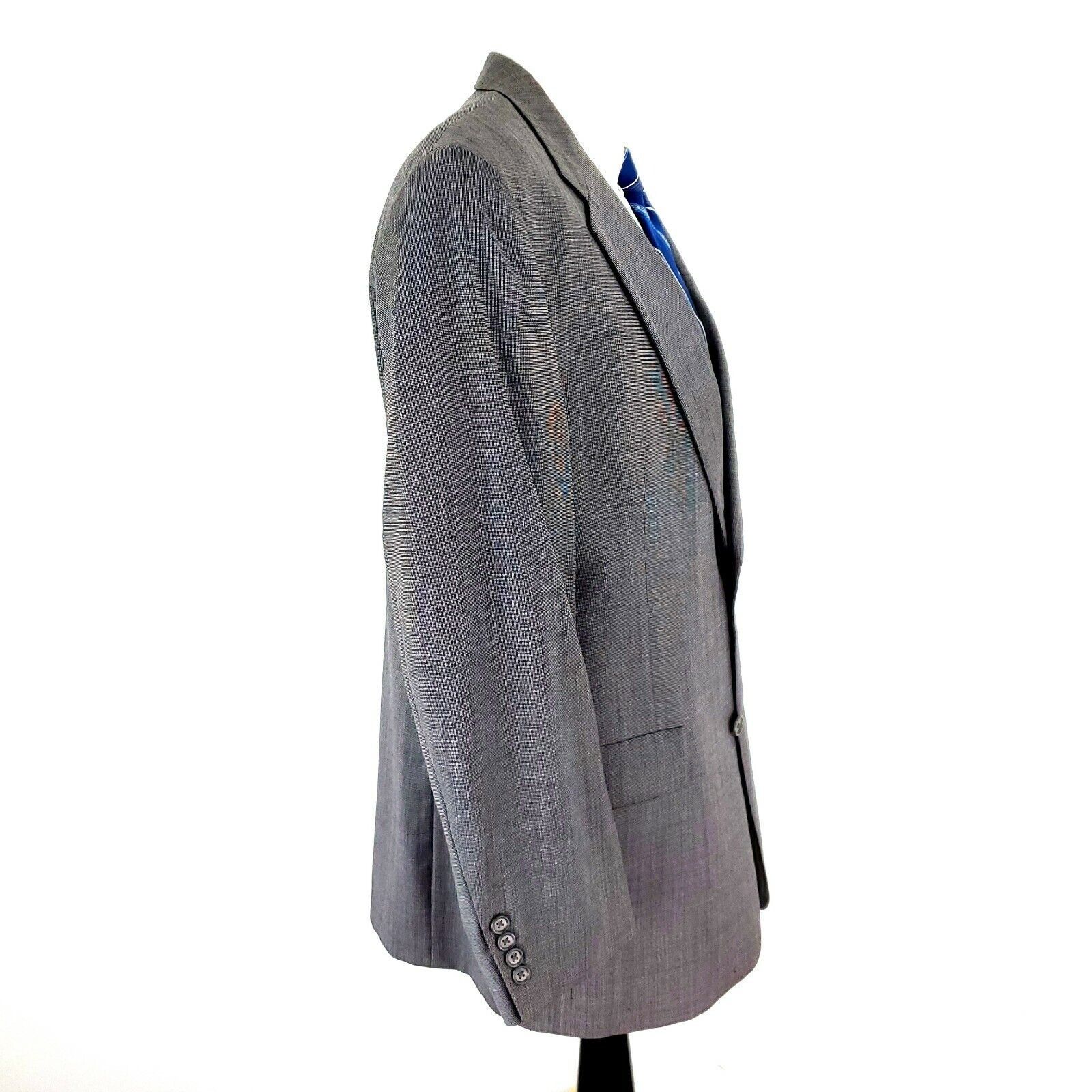 Hart Schaffner Marx Hart Schaffner Marx Wool 2 Button Blazer 42R Gray Nailshead Size 42R - 5 Thumbnail