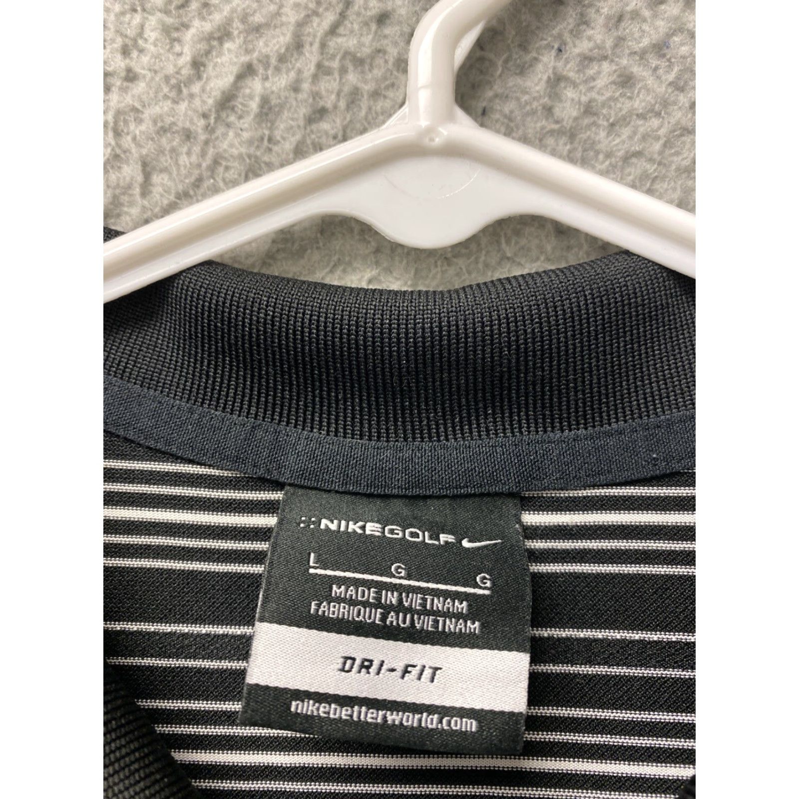 Nike Nike Polo Shirt Adult Large Black White Stripes DriFit Golf Mens /39-82 Size US L / EU 52-54 / 3 - 4 Thumbnail