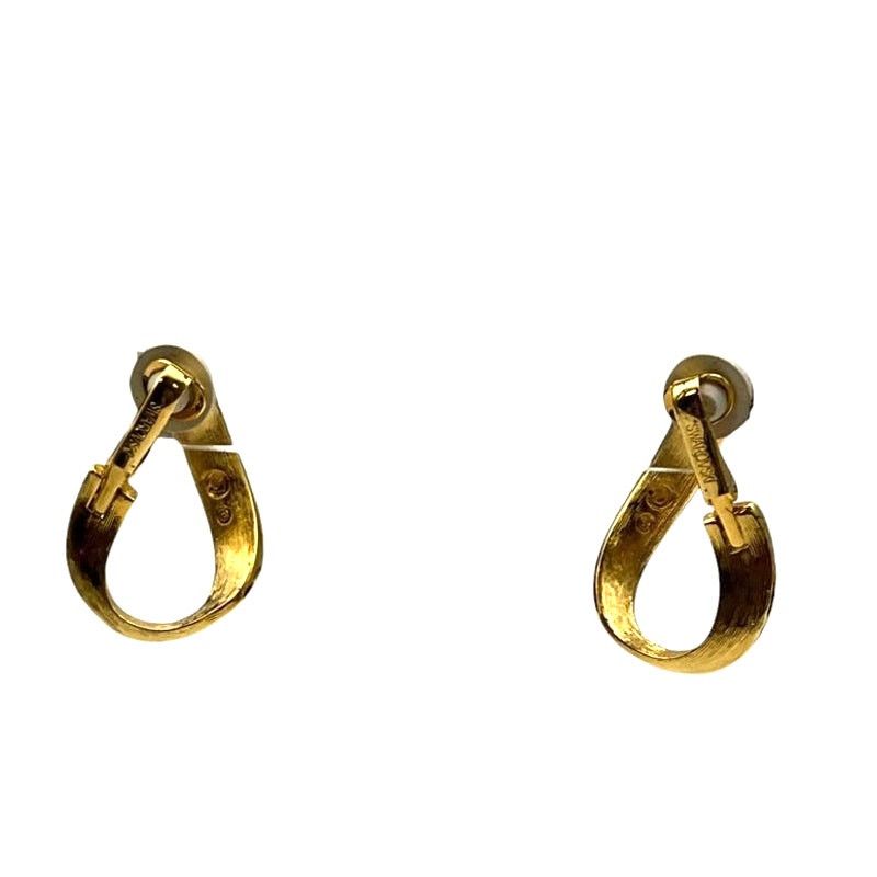 Swarovski SWAROVSKI Crystal Vintage Baguette Gold-Plated Twist Earring Size ONE SIZE - 2 Thumbnail