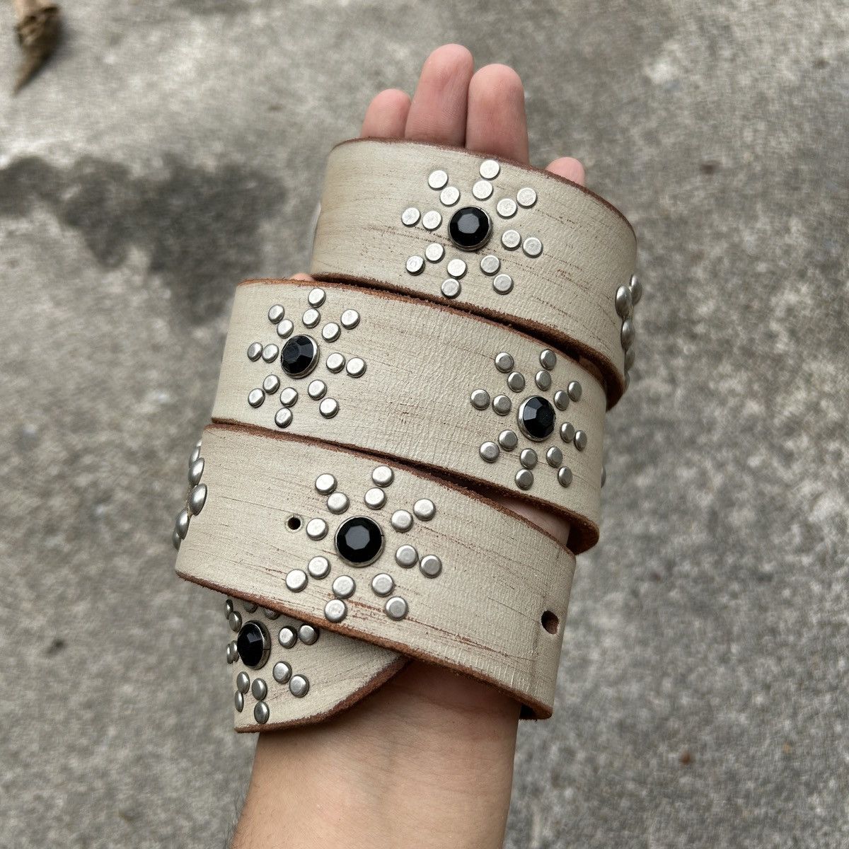 Vintage Vintage studded leather belt (Kapital Style) Size ONE SIZE - 1 Thumbnail