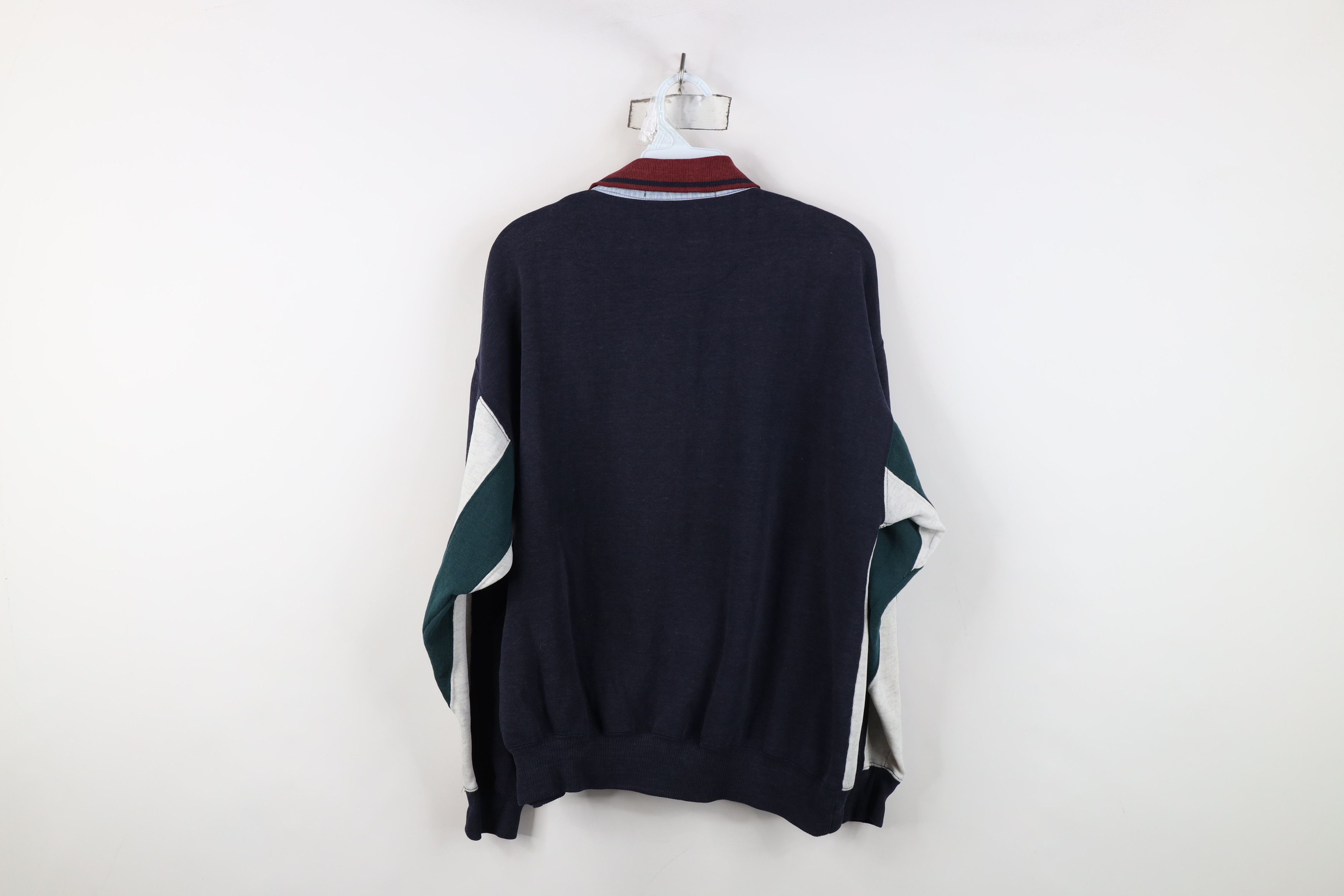 Vintage Vintage 90s Streetwear Striped Collared Pullover Sweatshirt Size US M / EU 48-50 / 2 - 12 Thumbnail