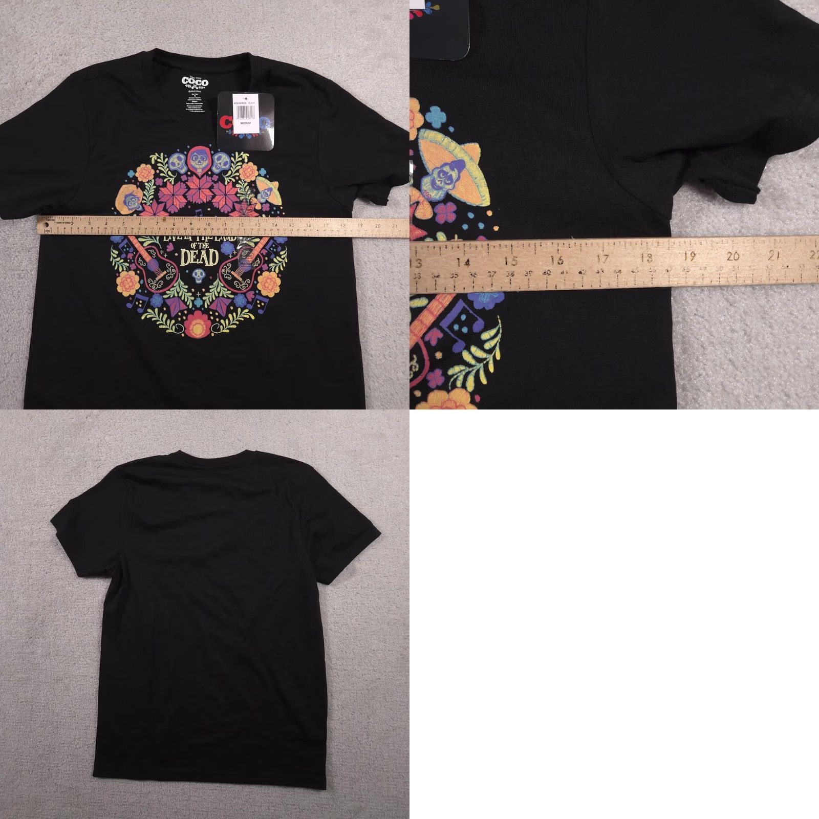 Disney VINTAGE Disney Pixar COCO Shirt Adult Medium Black One Night Only Land of the Dead Tee Size US M / EU 48-50 / 2 - 8 Thumbnail
