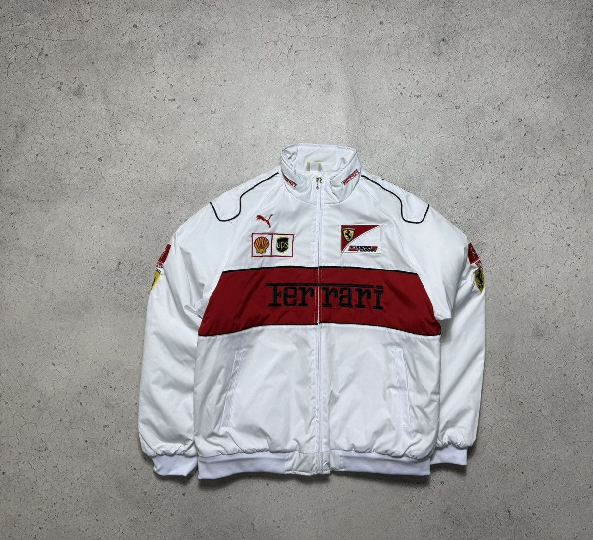 Ferrari Ferrari White Racing Bomber Jacket F1 Vintage Schumacher Size US XL / EU 56 / 4 - 2 Thumbnail
