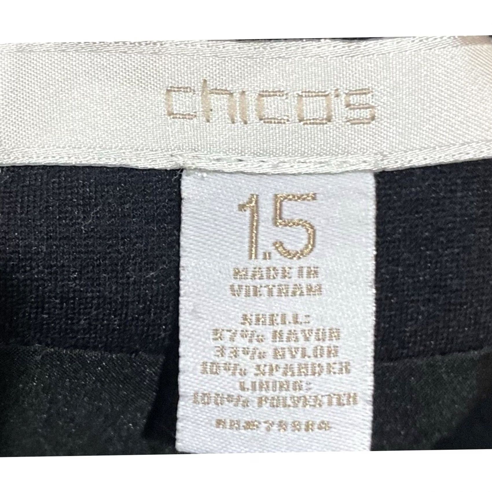 Vintage Chico's Black Pencil Skirt Side Zip Straight Rayon Nylon Stretch Sz Medium (1.5) Womens Skirt Knee-Length Classic 90s Theme Size 32" / US 10 / IT 46 - 4 Thumbnail