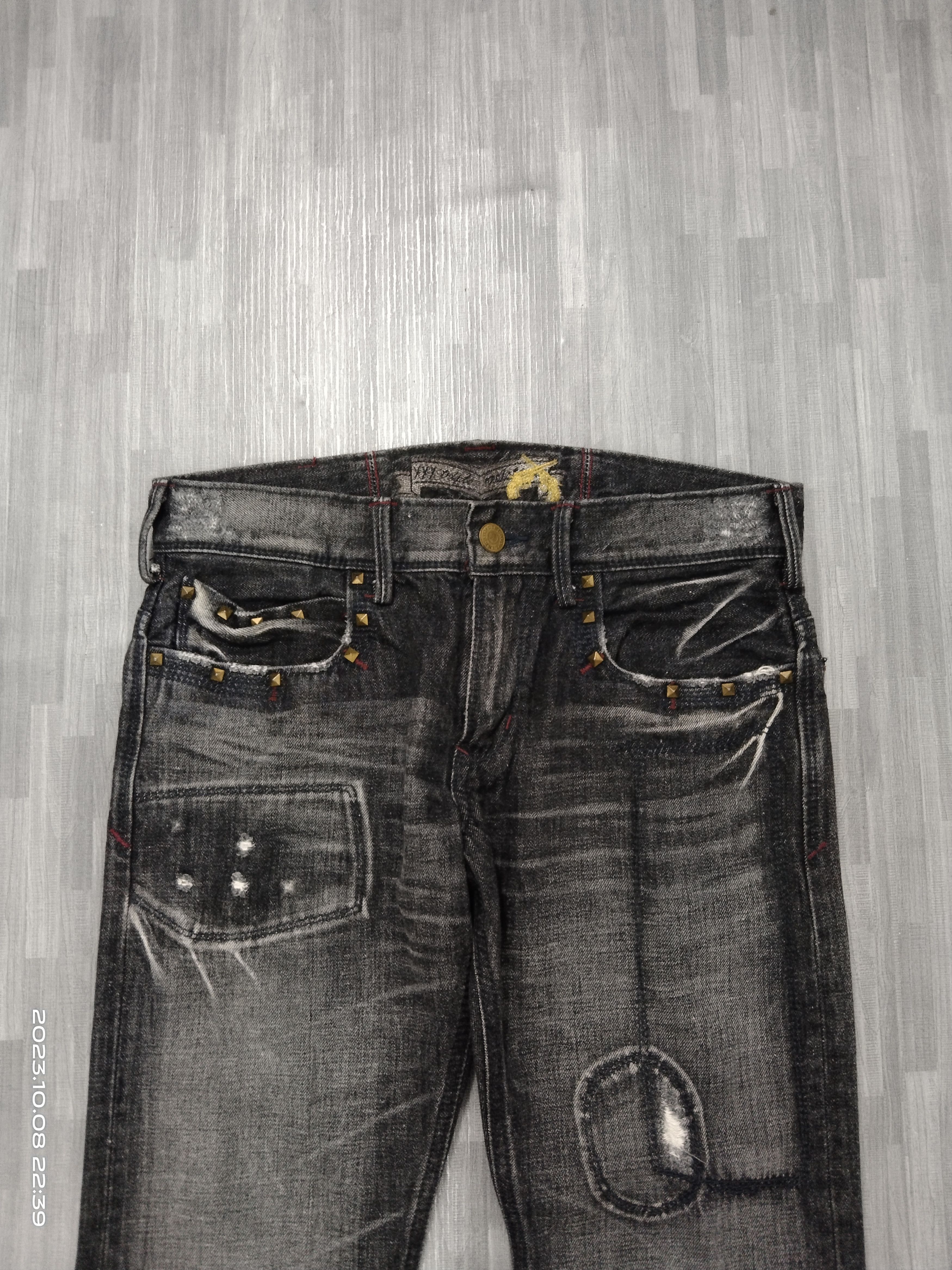 Japanese Brand SICK RIPED WASHED BLACK LIBERTO DENIM PANTS Size US 32 / EU 48 - 4 Thumbnail