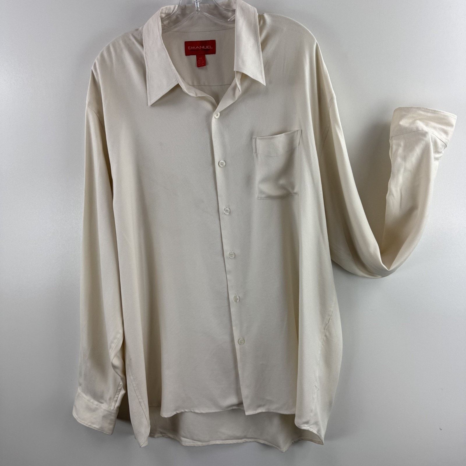 Emanuel Ungaro Emanuel Ungaro Men's XXL 100% Silk Dress Shirt Size US XXL / EU 58 / 5 - 1 Thumbnail