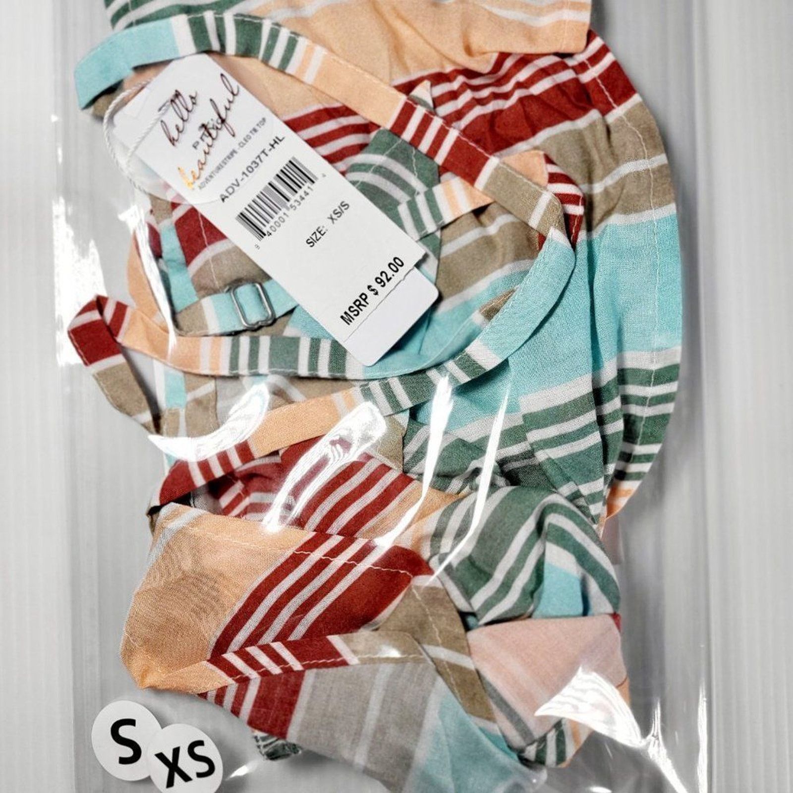 Other NWT PILYQ x Helen‎ Owen Tie-Front Top Multi Striped M/L Size ONE SIZE - 8 Thumbnail