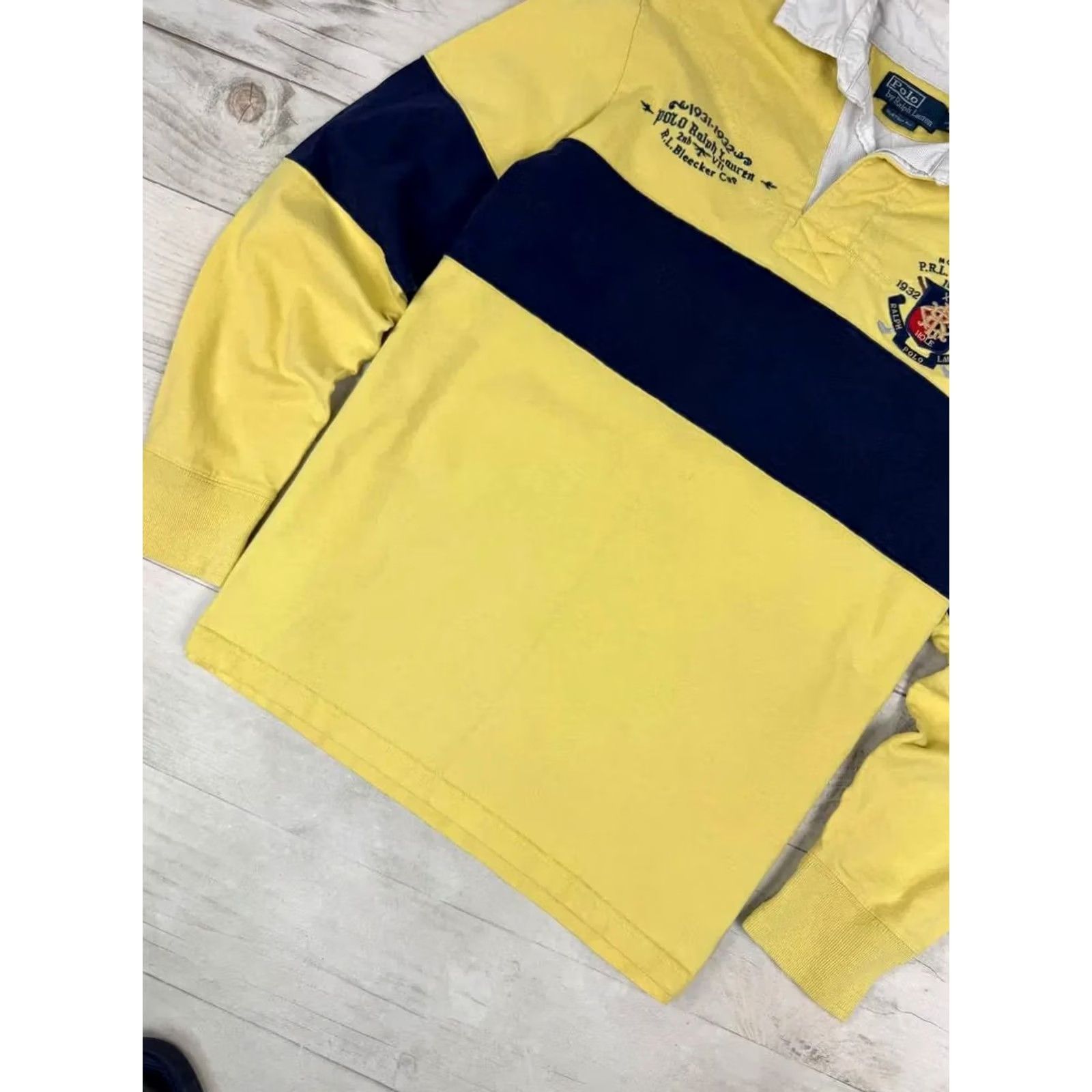 Polo Ralph Lauren VINTAGE Polo Ralph Lauren Rugby Striped Shirt Polo Shirt Men L Yellow Size US L / EU 52-54 / 3 - 3 Thumbnail