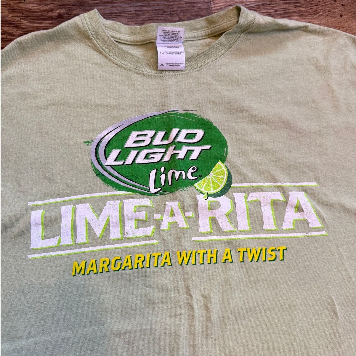 Gildan Vintage Y2k Bud Light Lime Lime-A-Rita Green Tee Shirt Size US XL / EU 56 / 4 - 3 Thumbnail