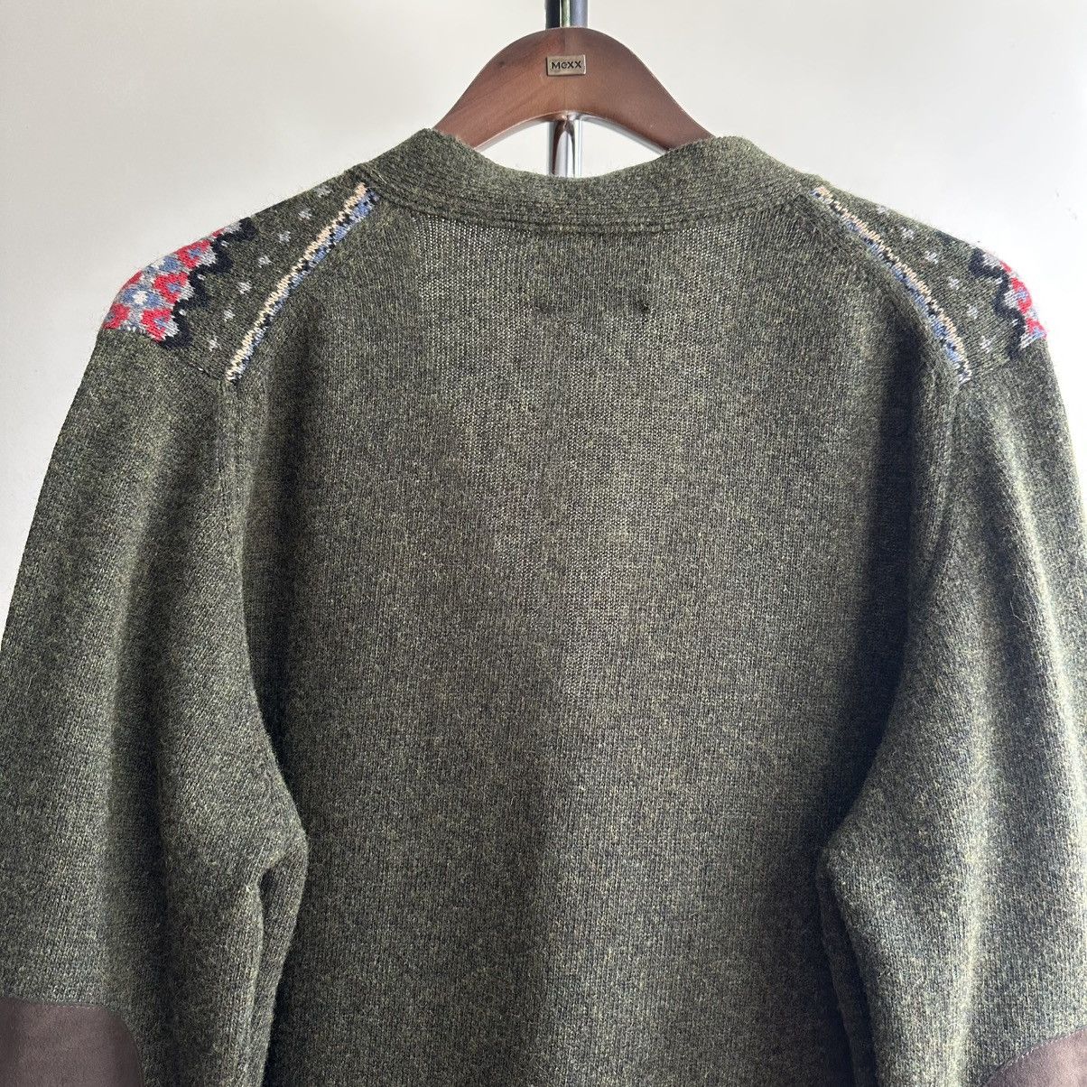 Barbour × Vintage Vintage Barbour Midon Fair Isle Olive Cardigan Size US XL / EU 56 / 4 - 10 Thumbnail