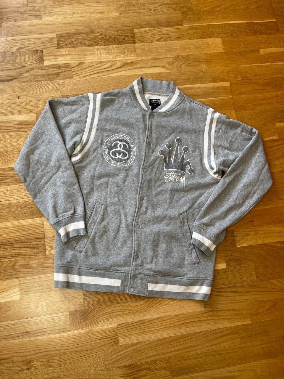 Stussy Stussy Varsity Cotton Grey Vintage Jacket Rare Mens Size L Size US L / EU 52-54 / 3 - 1 Thumbnail