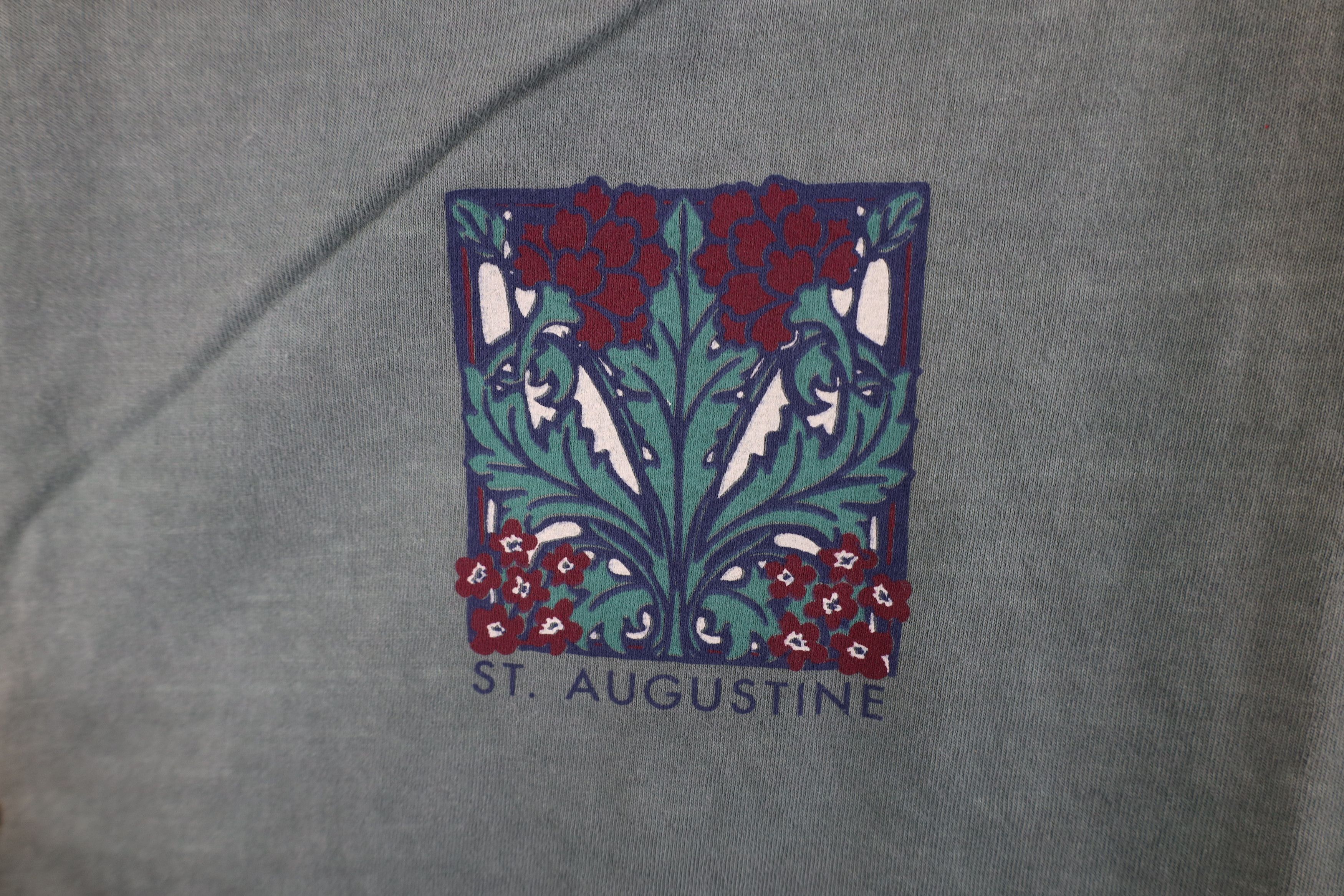 Vintage Deadstock Vintage 90s Streetwear St Augustine Flower T-Shirt Size US XXL / EU 58 / 5 - 4 Thumbnail