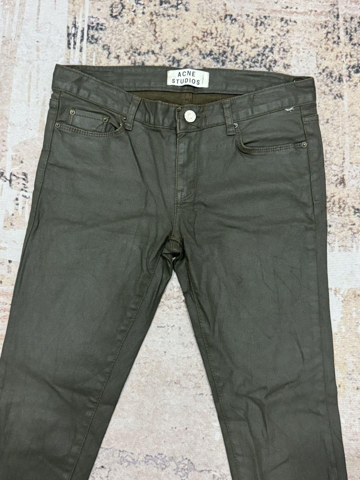 Acne Studios ACNE studio - skinny wax military green jeans Size 30" / US 8 / IT 44 - 4 Thumbnail