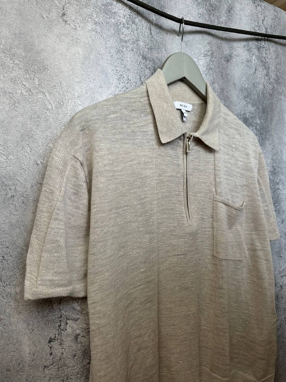 Reiss REISS Jenna Mixed Media Alpaca/Linen Top 1/4 Zip Polo Shirt Size M / US 6-8 / IT 42-44 - 5 Thumbnail