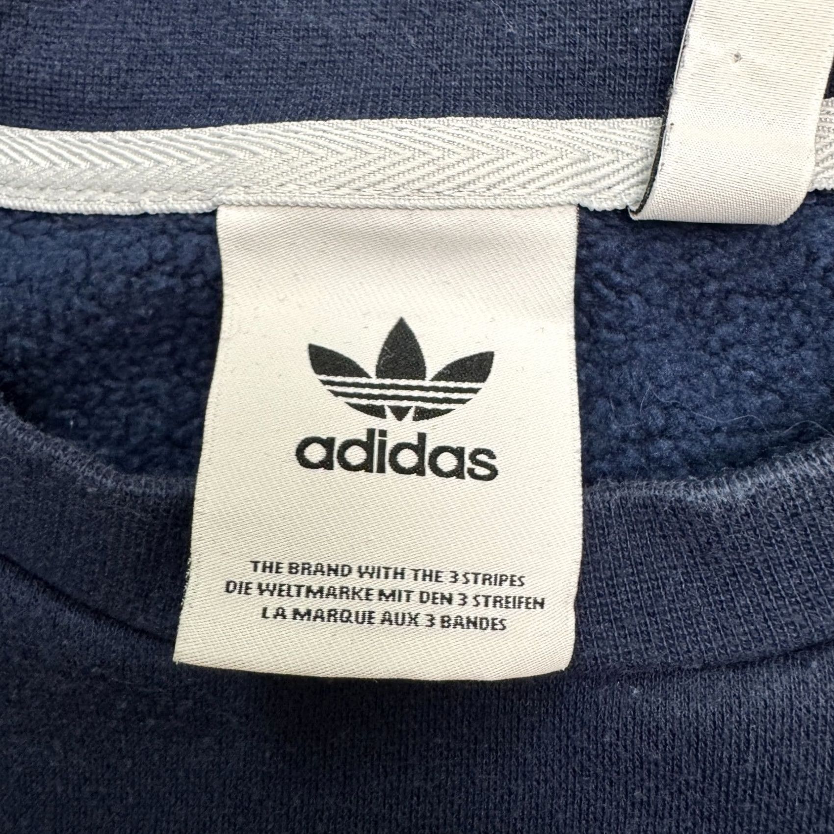 Adidas Adidas Originals Trefoil Graphic Pullover Crew Sweatshirt Mens XS Navy Blue Red Size US XS / EU 42 / 0 - 7 Thumbnail