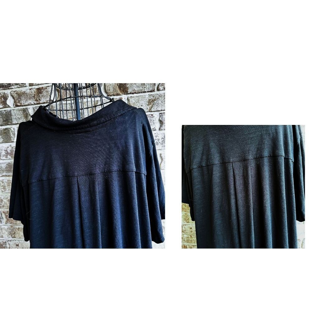 Designer J Jill Wearever Collection Top Womens 3X Black Pleaded Back Size 3XL / US 20-22 - 4 Thumbnail