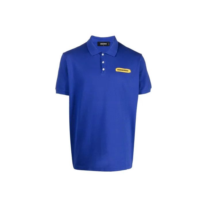 Dsquared2 DSQUARED2 Blue Logo Print Polo Shirt 0079 Size US M / EU 48-50 / 2 - 1 Thumbnail