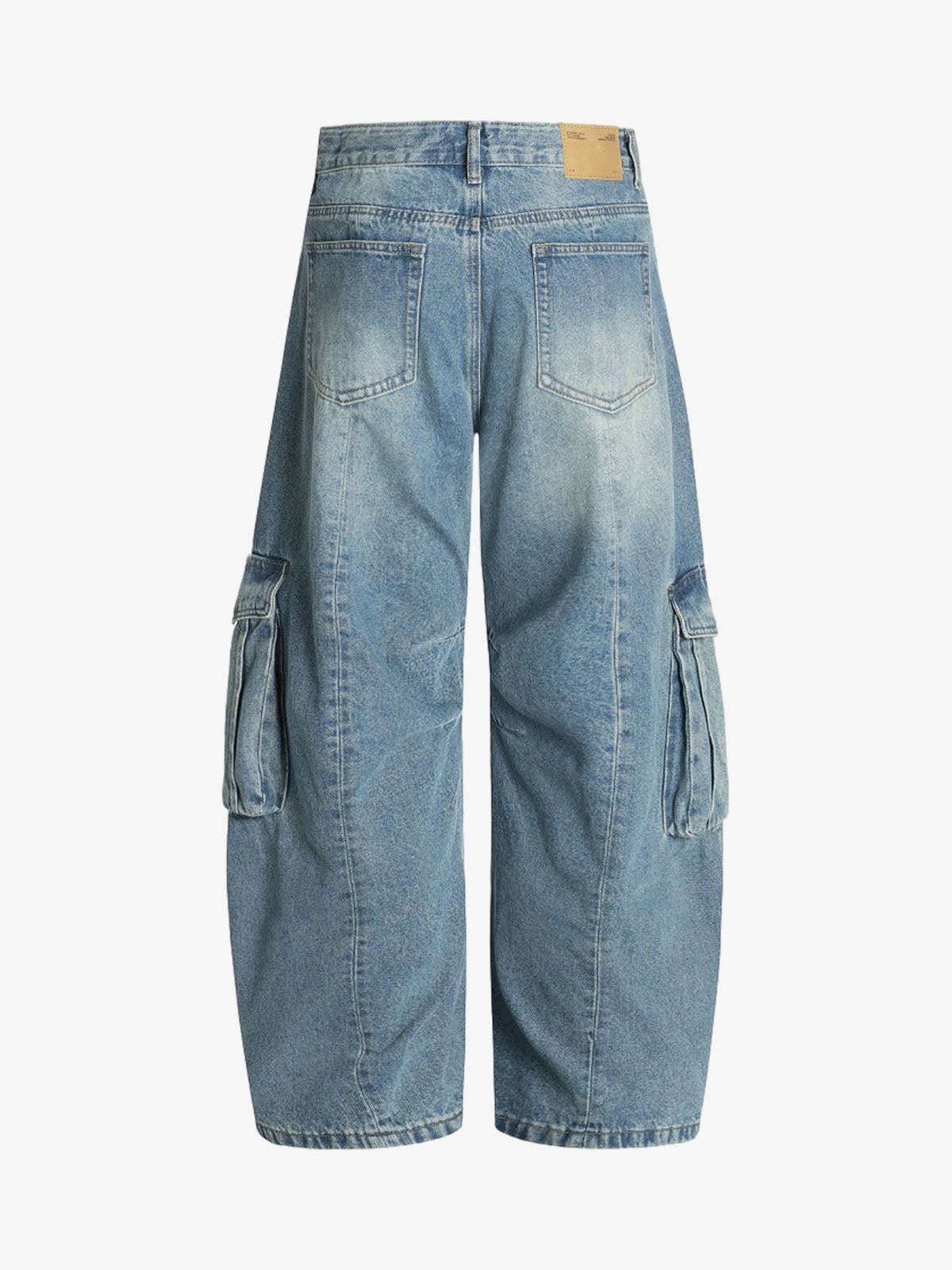 Jean Distressed Washed Multi-Pocket Cargo Jeans Size US 30 / EU 46 - 2 Thumbnail