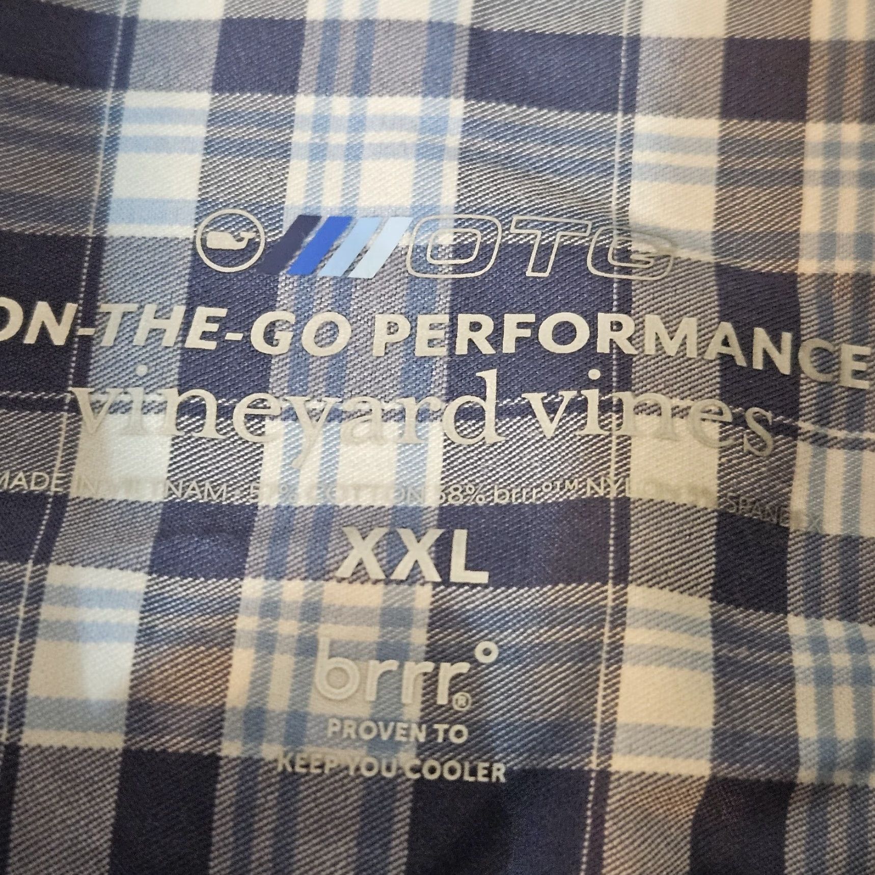 Vineyard Vines Vineyard Vines Shirt Men 2XL Blue Check Long Sleeve Stretch Button-Up On the Go Performance Size US XXL / EU 58 / 5 - 7 Thumbnail
