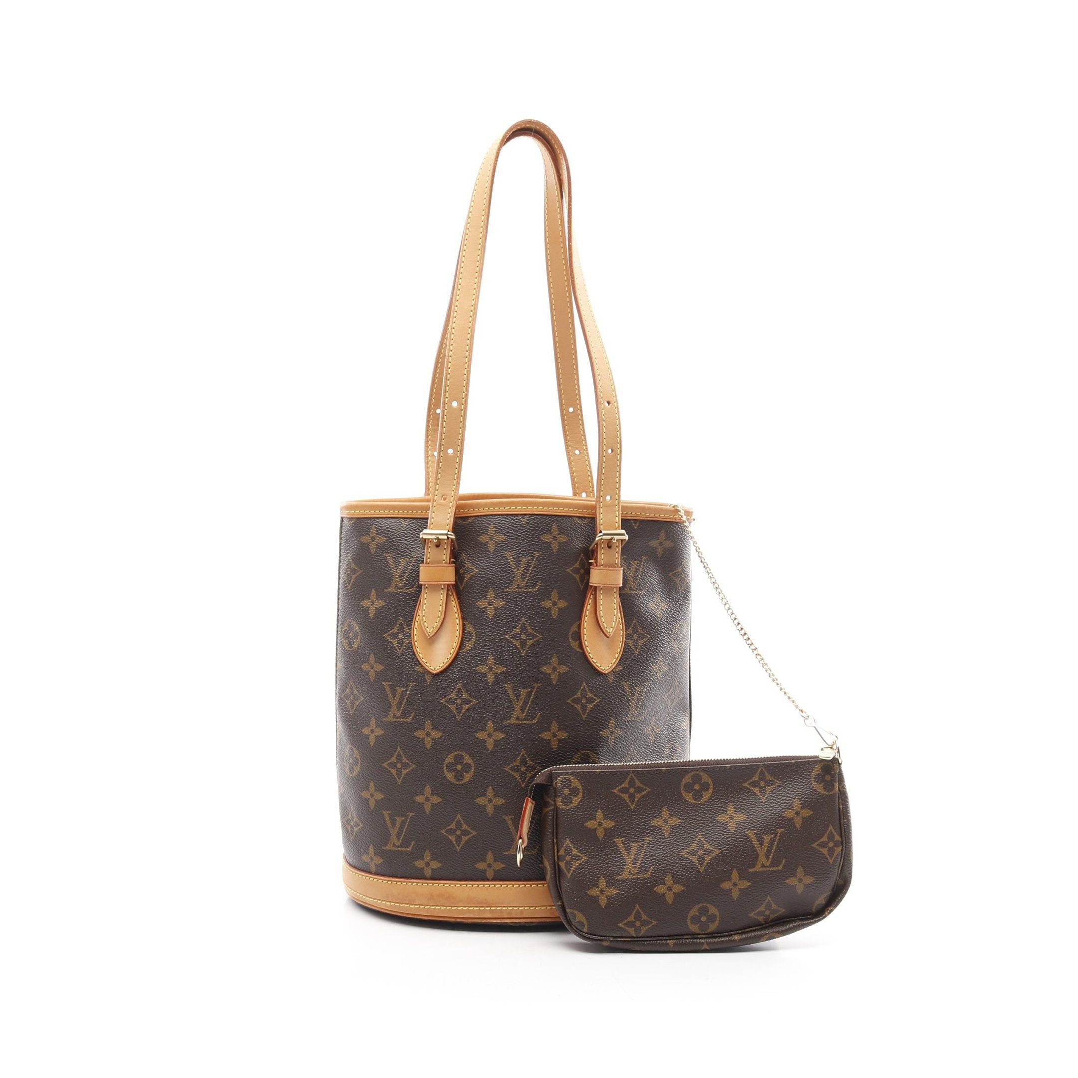 Louis Vuitton Louis Vuitton Bucket Pm Monogram Handbag Leather Brown Size ONE SIZE - 1 Thumbnail