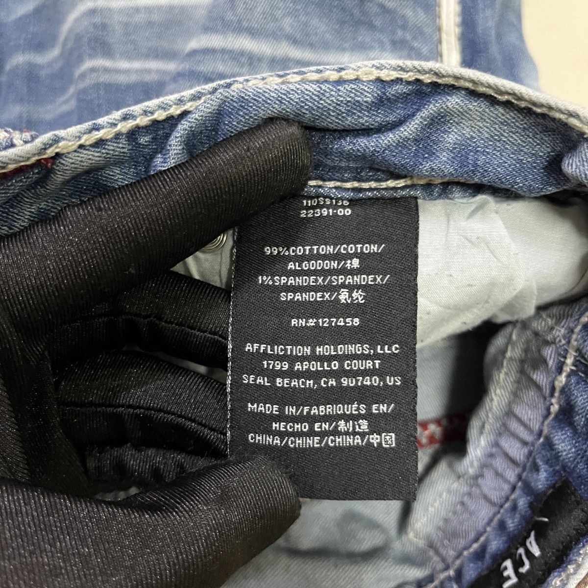 Affliction × PPFM Vintage Affliction Washed Jeans Size US 35 - 13 Thumbnail