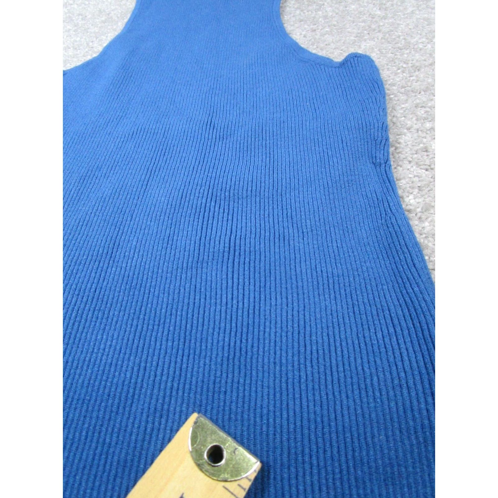 Madewell Madewell Tank Top Womens XS Blue Ribbed Knit Tank Type Sleeveless Round Neck Pullover Basic Size XS / US 0-2 / IT 36-38 - 5 Thumbnail