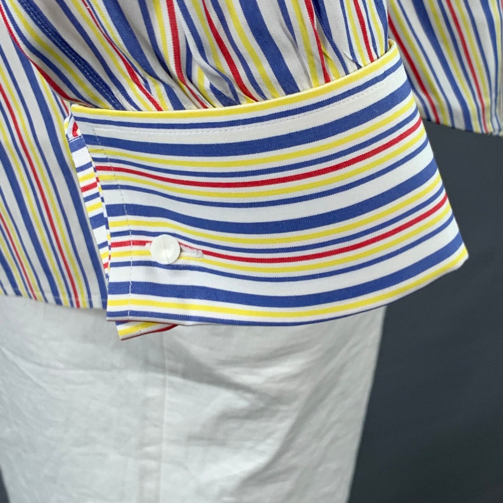 Turnbull & Asser Multi Color Stripe Cotton French Cuff Long Sleeve Shirt Size US L / EU 52-54 / 3 - 4 Thumbnail
