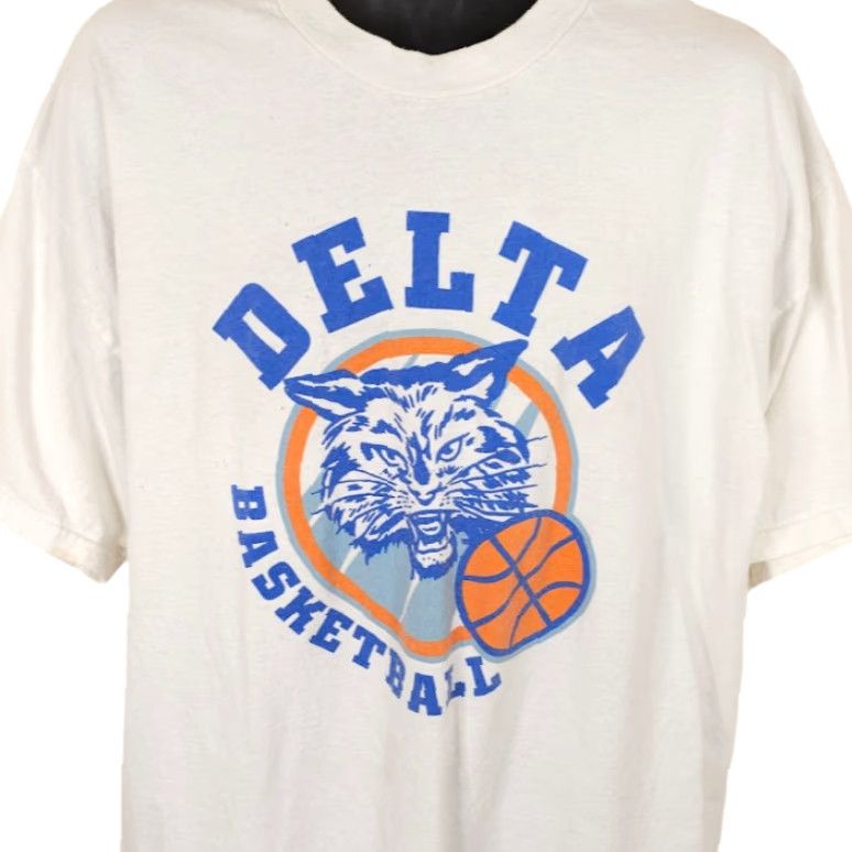 Hanes VINTAGE Hanes Delta Academy Basketball T Shirt Mens XL White 90s Y2K Las Vegas Size US XL / EU 56 / 4 - 2 Thumbnail