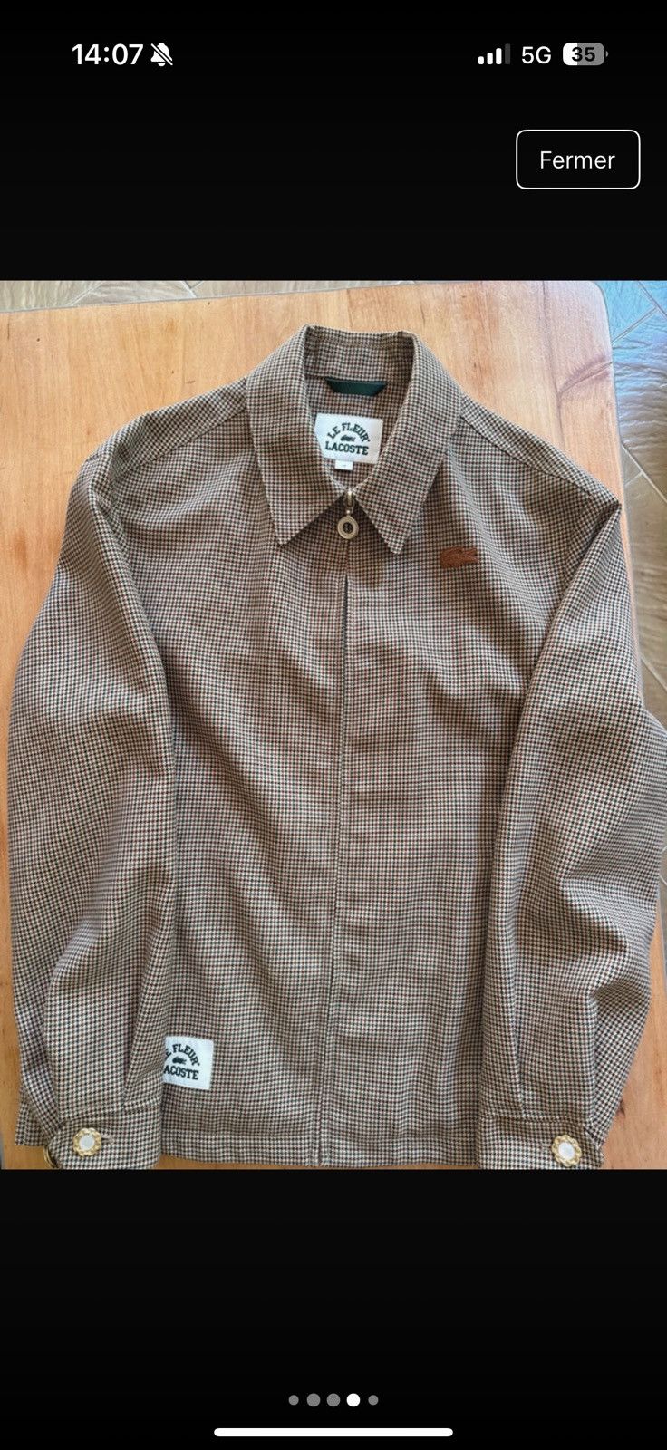 Golf le Fleur × Lacoste Le FLEUR x Lacoste Checked Jacket – Limited Edition* Size XS / US 0-2 / IT 36-38 - 3 Thumbnail