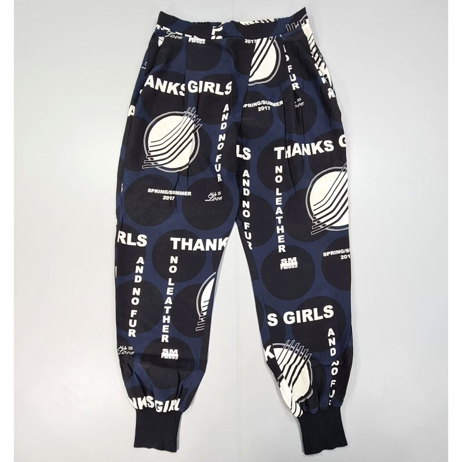 Stella McCartney Stella McCartney Trousers Womens 38 Navy Blue 100% Silk Pleated Front Pockets Dress Pants Regular Rise Size 26" / US 2 / IT 38 - 2 Thumbnail