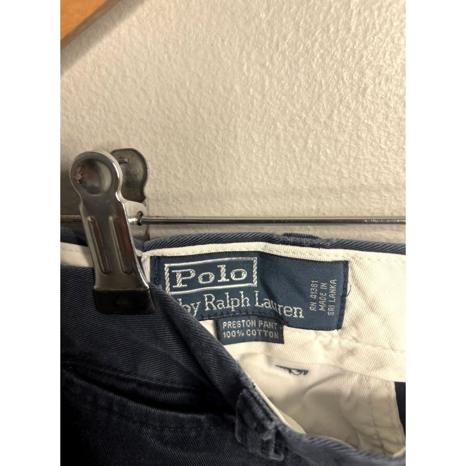 Polo Ralph Lauren Polo Ralph Lauren Preston Chino Pants Mens 36x32 Blue Cotton Flat Front Casual Pants Size US M / EU 48-50 / 2 - 2 Thumbnail