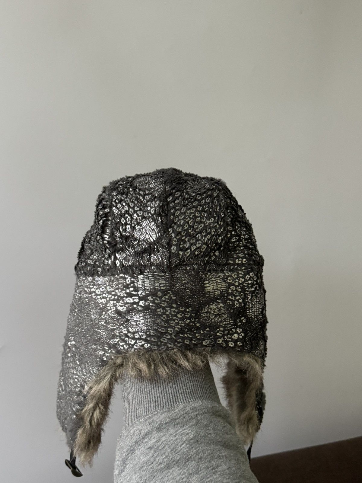Other Vintage silver Y2K fuzzy fur ushanka hat punk Japanese Size ONE SIZE - 6 Thumbnail