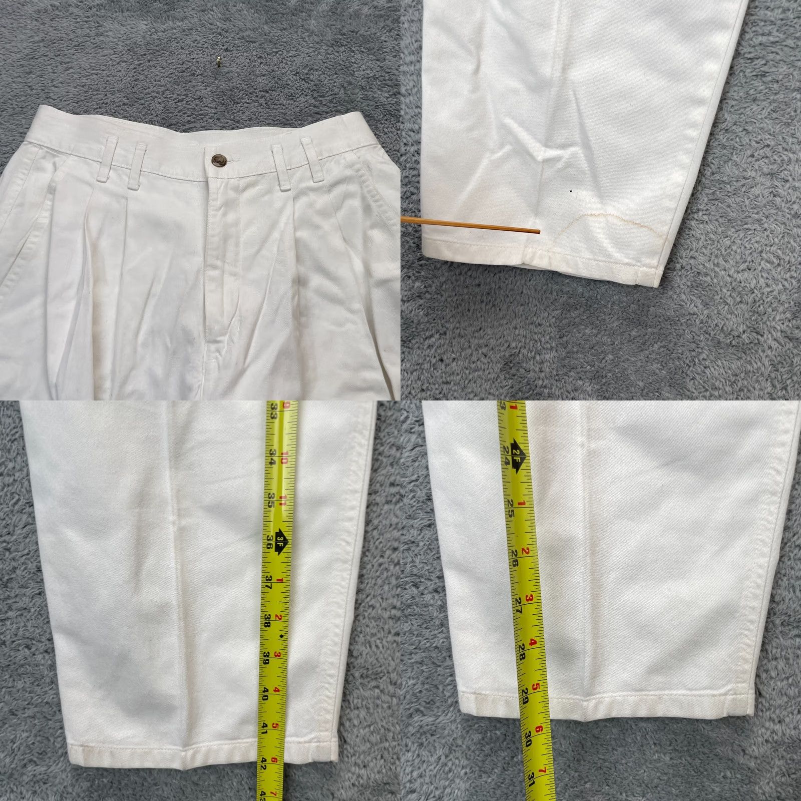 Dockers VINTAGE Dockers Pants Womens 10 White Chino Pleated Cotton Straight Leg Size 28" / US 6 / IT 42 - 8 Thumbnail