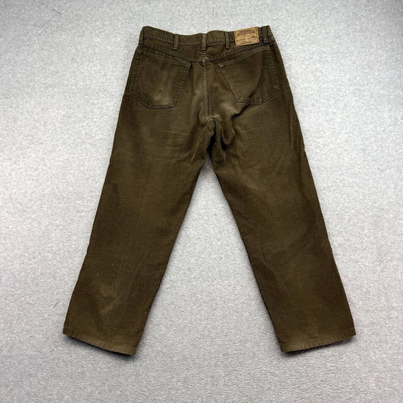 Wrangler VINTAGE Wrangler Corduroy Pants Trousers 32x28 Army Green USA Made 90s Mens’ Casual Size US 32 / EU 48 - 2 Thumbnail