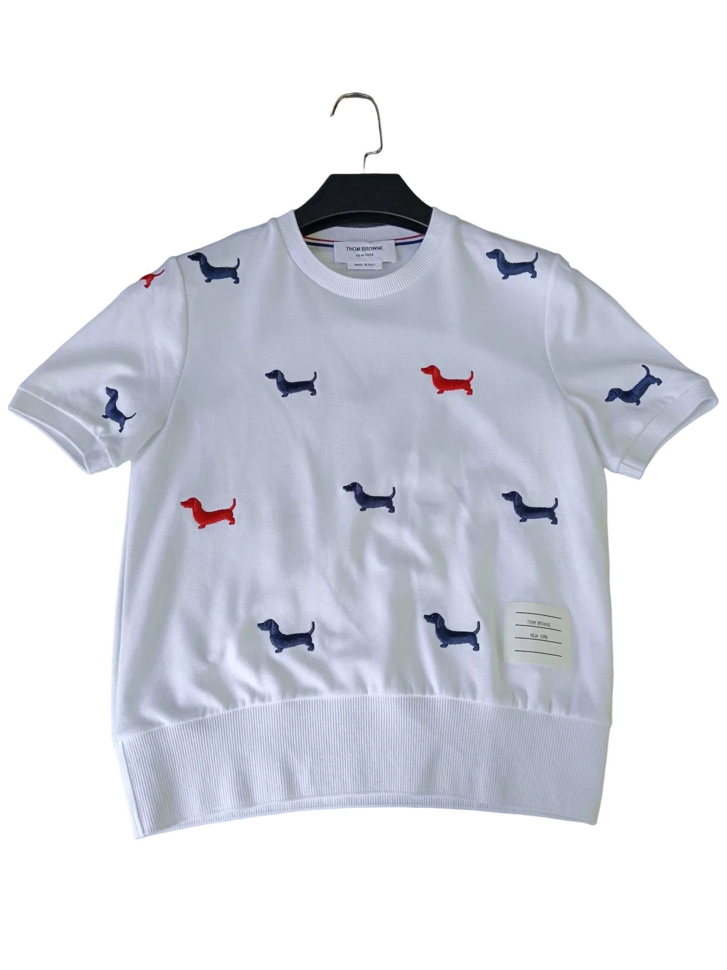 Thom Browne Thom Browne Dog Embroidery Knit T-Shirt IT 40 Size S / US 4 / IT 40 - 1 Thumbnail