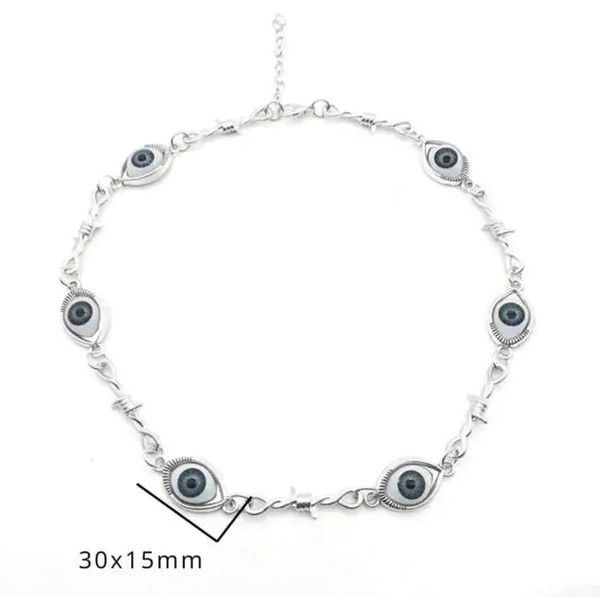 Japanese Brand Blue Eyes Necklace Allien Eyes Small Iron Wired Thorn Size ONE SIZE - 8 Thumbnail