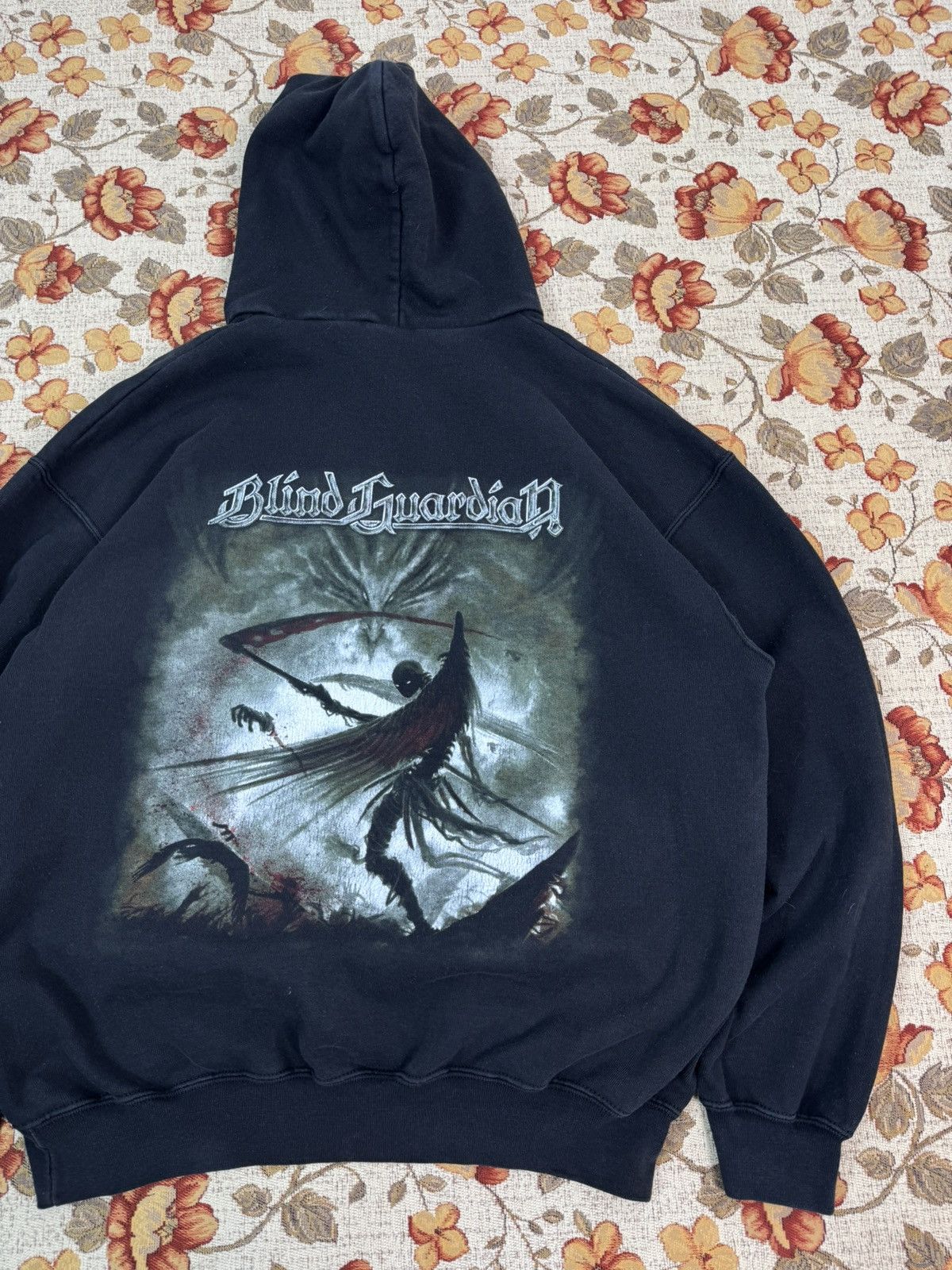 Band Tees × Vintage Vintage Blind Guardian Black Metal Washed Hoodie Boxy Fit XL Size US XL / EU 56 / 4 - 6 Thumbnail