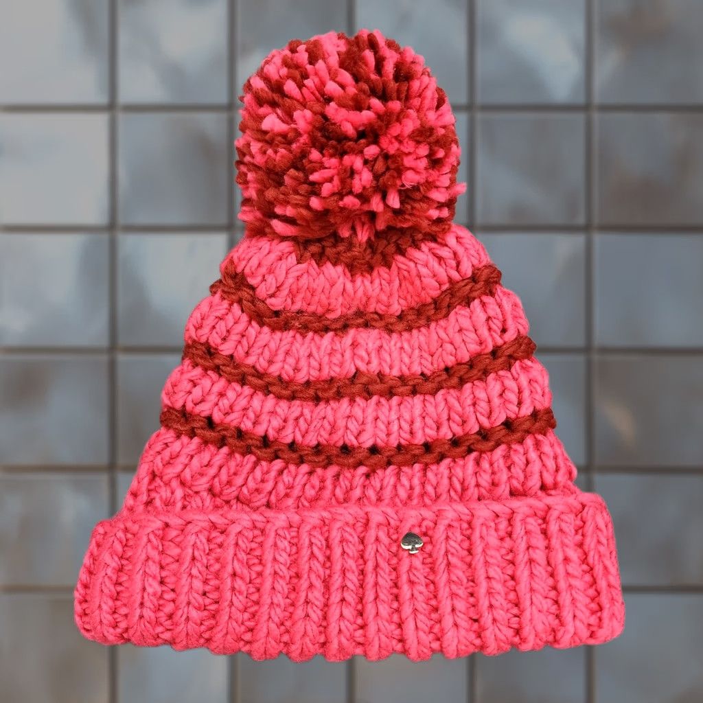 Vintage Kate Spade Beanie Hat Pom Pom Womens Pink Winter Size ONE SIZE - 1 Thumbnail