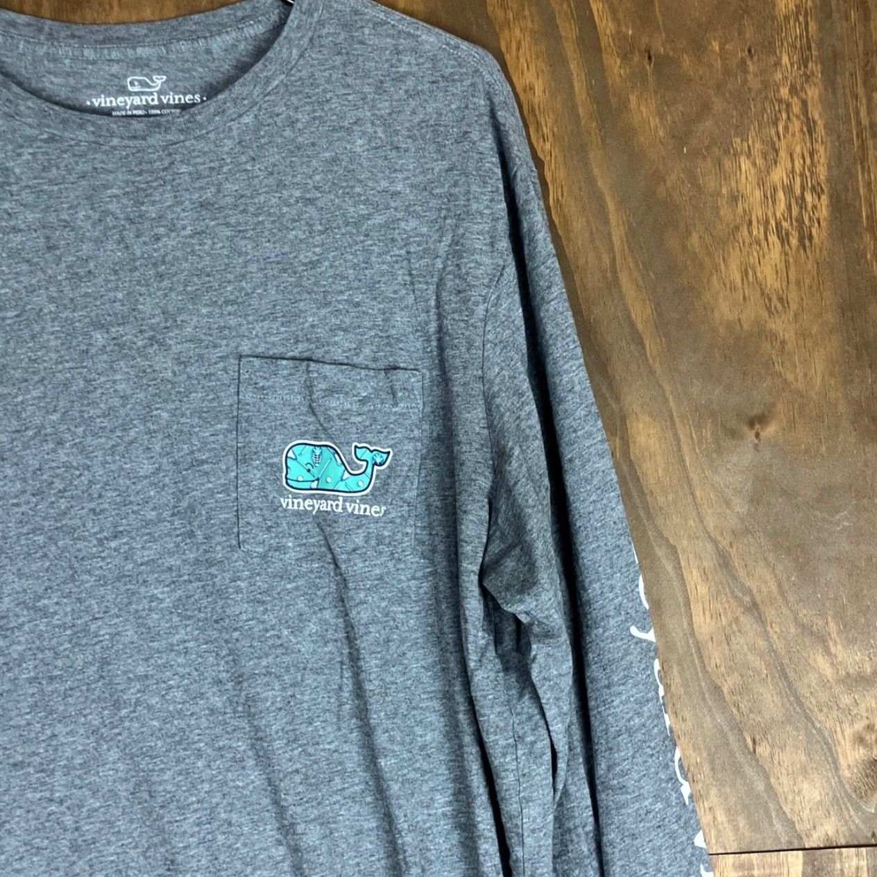 Vineyard Vines Vineyard Vines Mens Shirt Gray Lacrosse Whale Long Sleeve Crew 100% Cotton M Size US M / EU 48-50 / 2 - 5 Thumbnail