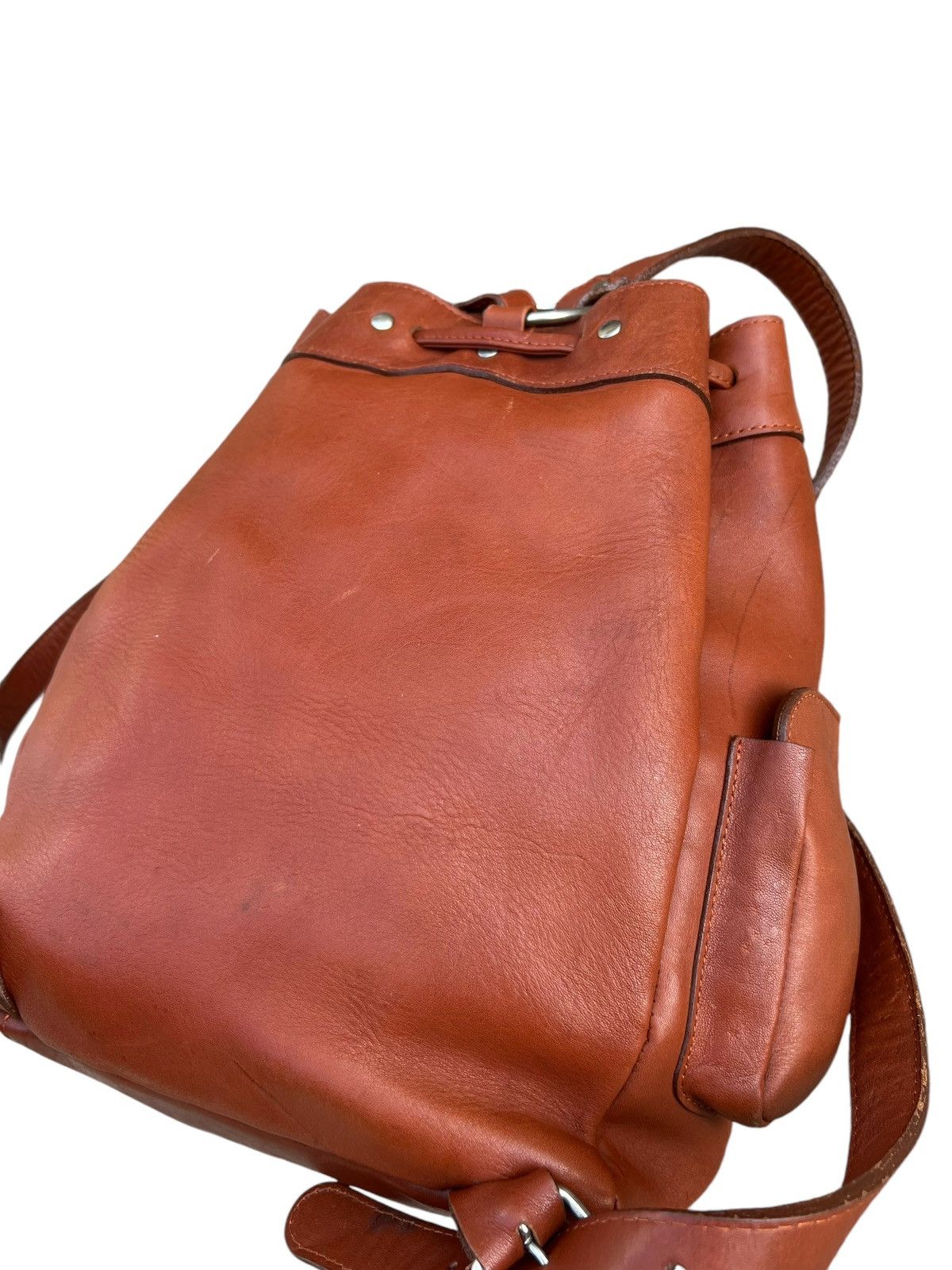 Leather Vintage Unknown Japan High Quality Leather Backpack Bag Size ONE SIZE - 9 Thumbnail