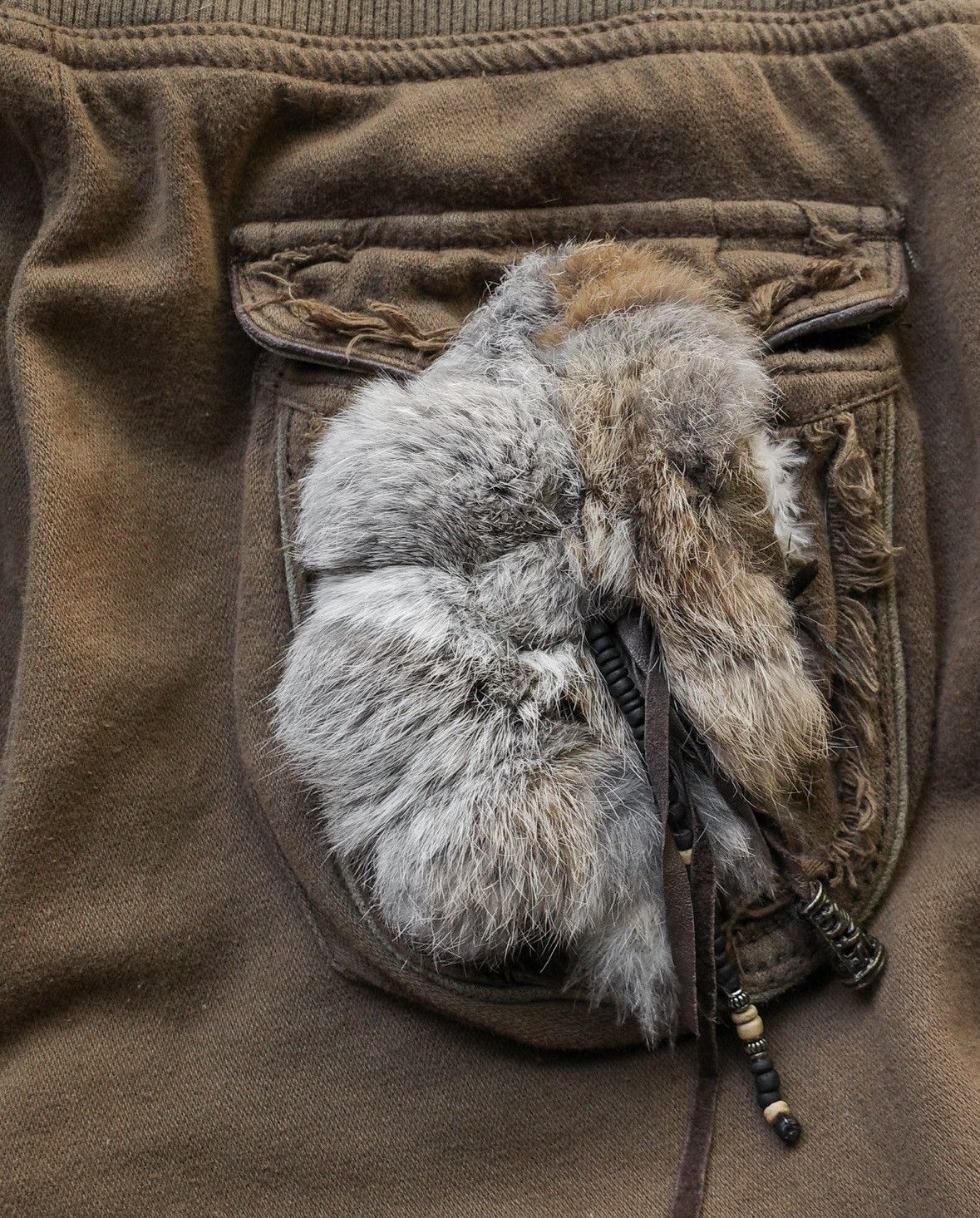 If Six Was Nine × Le Grande Bleu (L.G.B.) × Vintage GOA 3D POCKET FUR SWEATPANTS Size US 30 / EU 46 - 3 Thumbnail