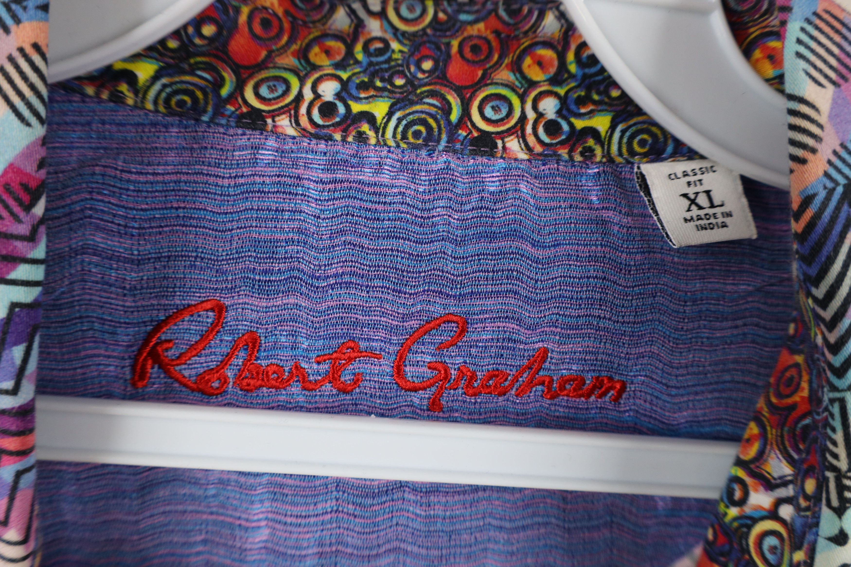 Robert Graham × Vintage Robert Graham Trippy Flip Cuff Collared Button Shirt Size US XL / EU 56 / 4 - 4 Thumbnail