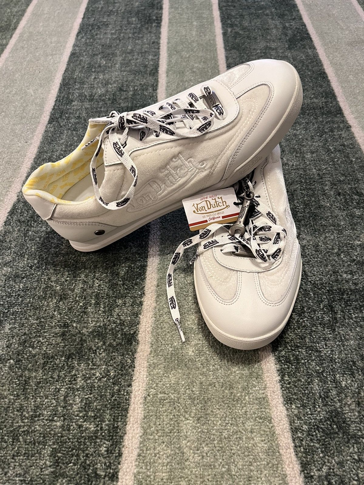 Rare Y2K White Velvet Von Dutch Sneakers NWT