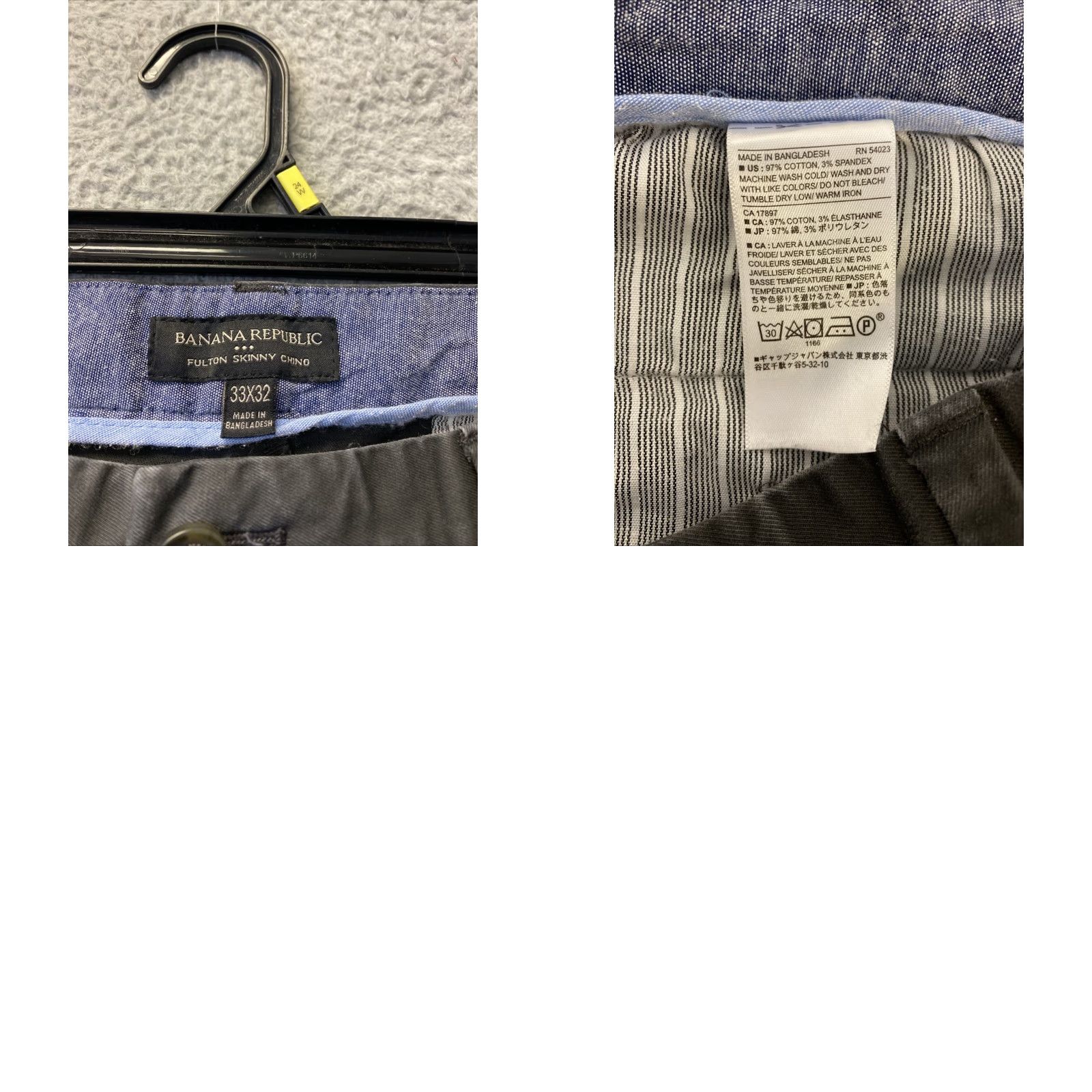 Banana Republic VINTAGE Banana Republic Men’s Slim-Fit Chino Pants Casual Cotton 33x32 Gray Mens Size US 33 - 8 Thumbnail