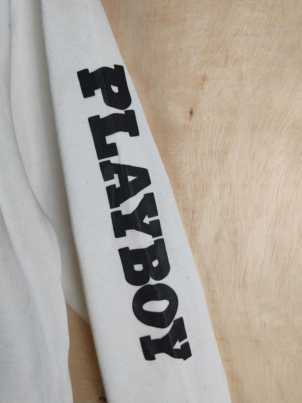 Playboy DL Playboy vintage big logo White Sweatshirts #S2481 Size US L / EU 52-54 / 3 - 13 Thumbnail
